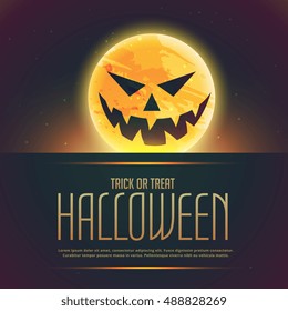 evil halloween ghost on moon background