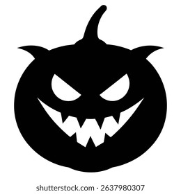 Evil halloween pumpkin black silhouette design.