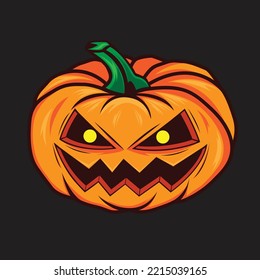 Evil Halloween Pumpkin Vector Artwork