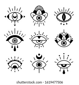 Evil Hand Drawn Eye Sign Decorative Stock Vector (Royalty Free ...