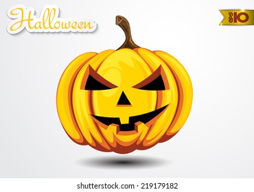 The evil head of a pumpkin on Halloween