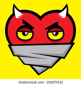 evil heart cartoon expression