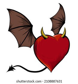 Evil heart icon element. Vector illustration of evil heart icon isolated on clean background for your web mobile app logo design.