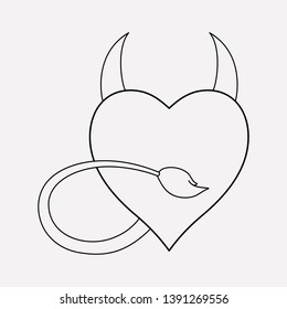 Evil heart icon line element. Vector illustration of evil heart icon line isolated on clean background for your web mobile app logo design.
