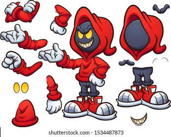 Evil Hooded Cartoon Character Clip Art. Vector Illustration With Simple Gradients. Some Elements On Separate Layers. 
