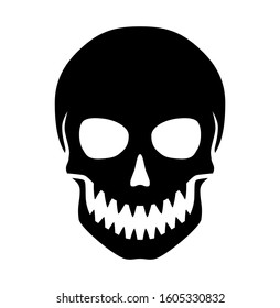 Evil human sharp teeth skull vector illustration