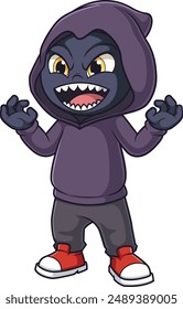 Evil humanoid laughing vector illustration