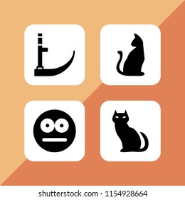 evil icon. 4 evil set with halloween, creepy, halloween black cat and scythe vector icons for web and mobile app