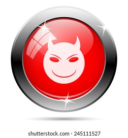 Evil icon. Internet button on white background. 