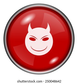 Evil icon. Internet button on white background. 