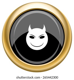 Evil icon. Internet button on white  background. EPS10 Vector. 