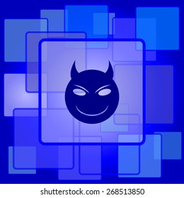 Evil icon. Internet button on abstract background. 