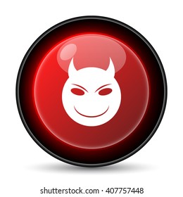 Evil icon. Internet button on white background. EPS10 vector
