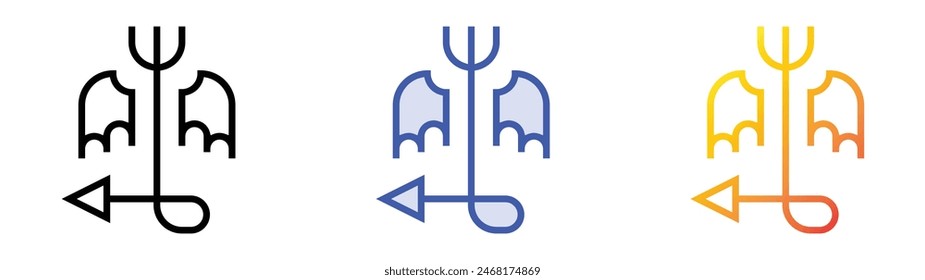 evil icon. Linear, Blue Fill and Gradient Style Design Isolated On White Background