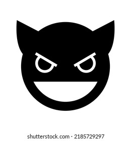 icono malvado o logotipo símbolo de signo aislado ilustración vectorial - iconos vectoriales de estilo negro de alta calidad
