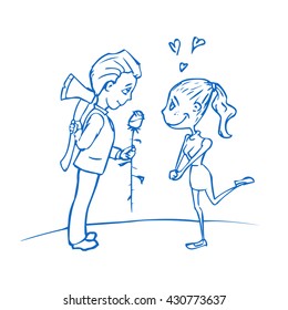 The evil intentions. Vector illustration. Sketch. Outline illustration