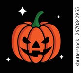 Evil Jack O’Lantern Pumpkin with Stars