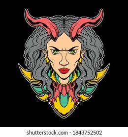evil lady illustration for commercial use
