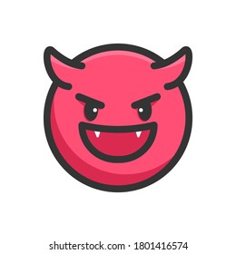 evil laugh face flat icon