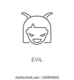 Evil linear icon. Evil concept stroke symbol design. Thin graphic elements vector illustration, outline pattern on a white background, eps 10.