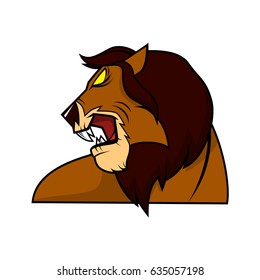 Evil Lion Vector Illustration