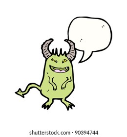 evil little devil with speech bubble
