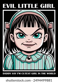 evil little girl tshirt design