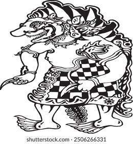 Un gigante malvado de pelo largo llamado Buto Rambut Geni