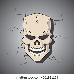 Evil Looking Skull. Vector Illustration