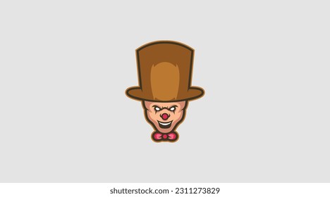 Evil Magician or clown head logo abstract vector template