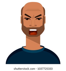 evil man, screaming, angry, aggressive,    man with a beard, cartoon character, avatar, an avatar, an adult, a Muslim, an Arab, a Hindu