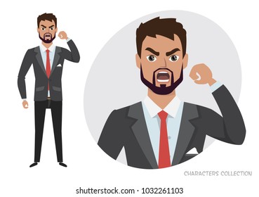The evil man threatens with his hand. Angry men. Negative Emotions. Bad Days. Bad Mood Stressful men
