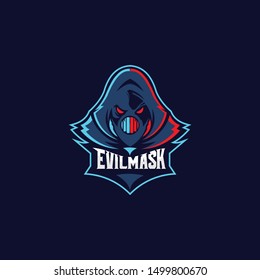 evil mask mascot esport logo gaming with modern design
