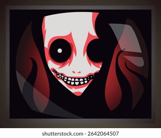 evil masked face in creepypasta tape