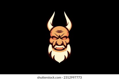 Mal maestro o anciano con plantilla de logo de barba