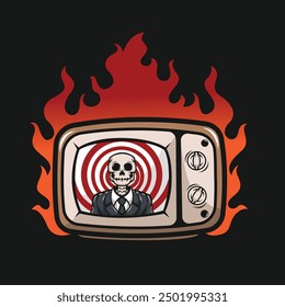 Evil media vector skull image