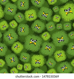 Evil microbe pattern seamless. evil virus background.