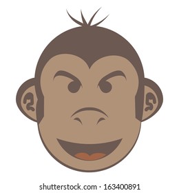 evil monkey face, funny cartoon style 
