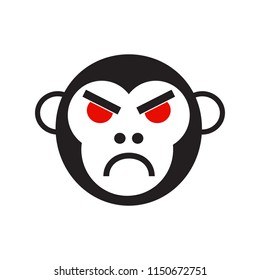 Evil monkey icon. Vector illustration.