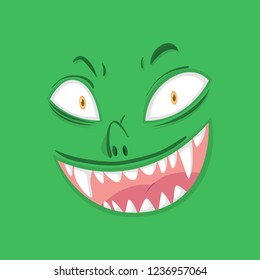 An evil monster face illustration