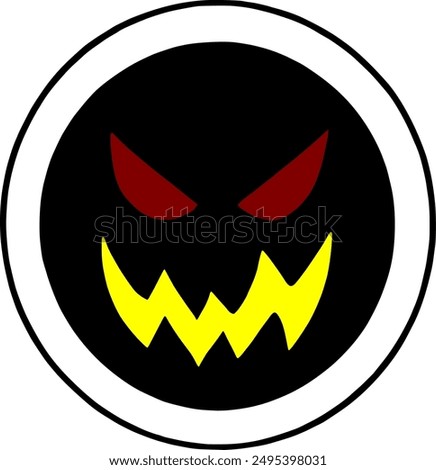 evil monster logo on circle shape