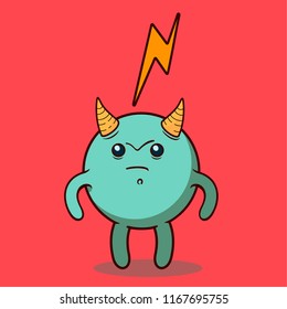 Evil monster. t-shirt illustration, vector drawing

