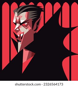 evil monster vampire with fangs