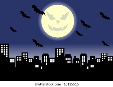 Evil Moon - Halloween Night (Vector)