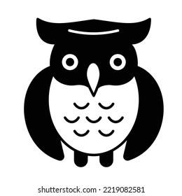 Evil Owl Half Glyph Vector Icon Which Can Easily Modified

