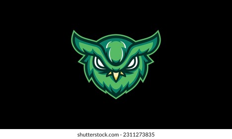 Plantilla vectorial abstracta del logotipo de la cabeza de la lechuza malvada