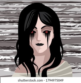 evil paranormal lady on old tv