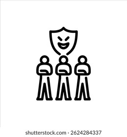 evil people outline icon. villain line art illustration.