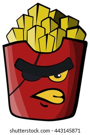 evil pirate fries clenches his fists