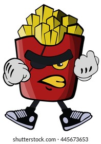 evil pirate fries clenches his fists